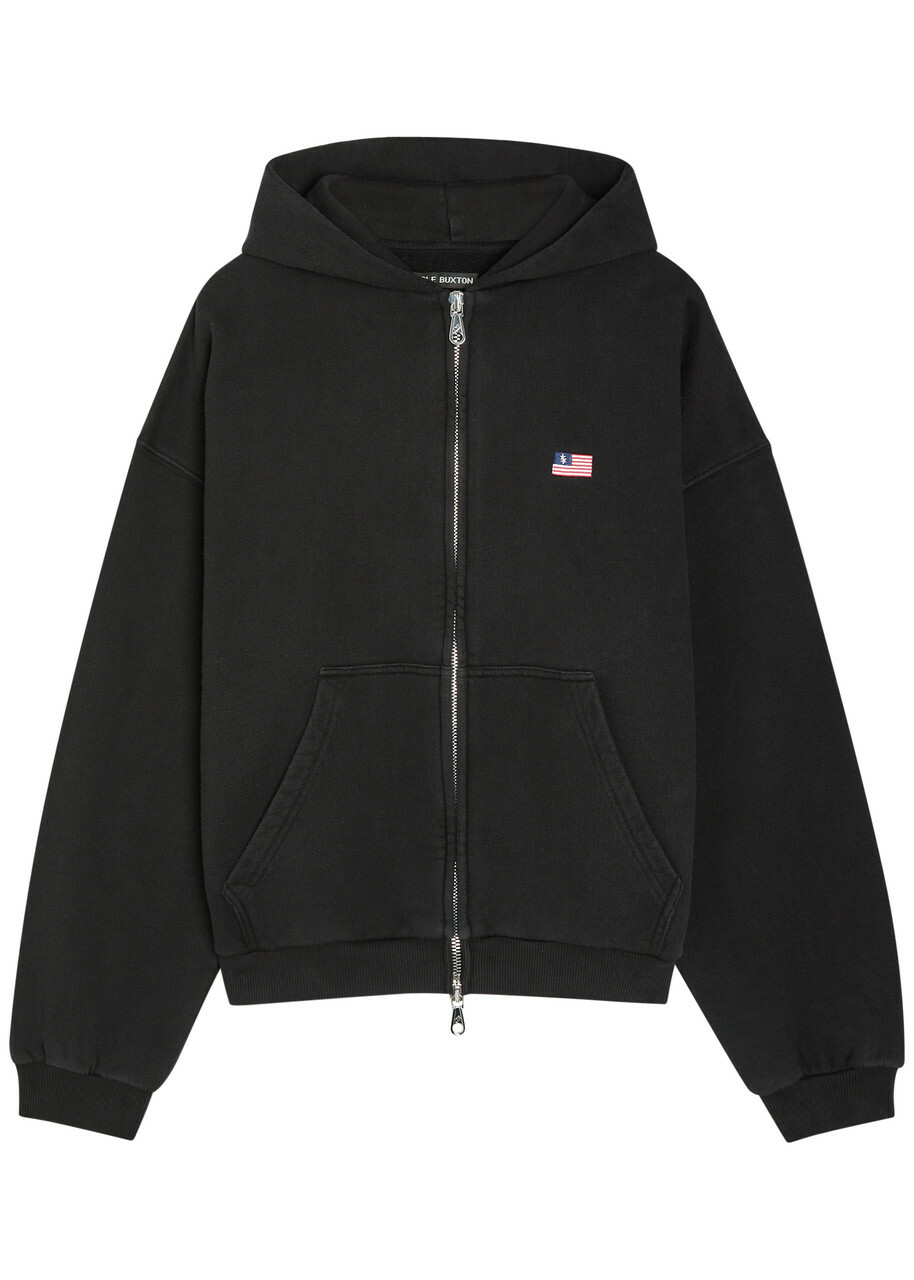 Cole Buxton Embroidered Cotton Sweatshirt Black