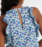Poupette St Barth Alida printed ruffled top