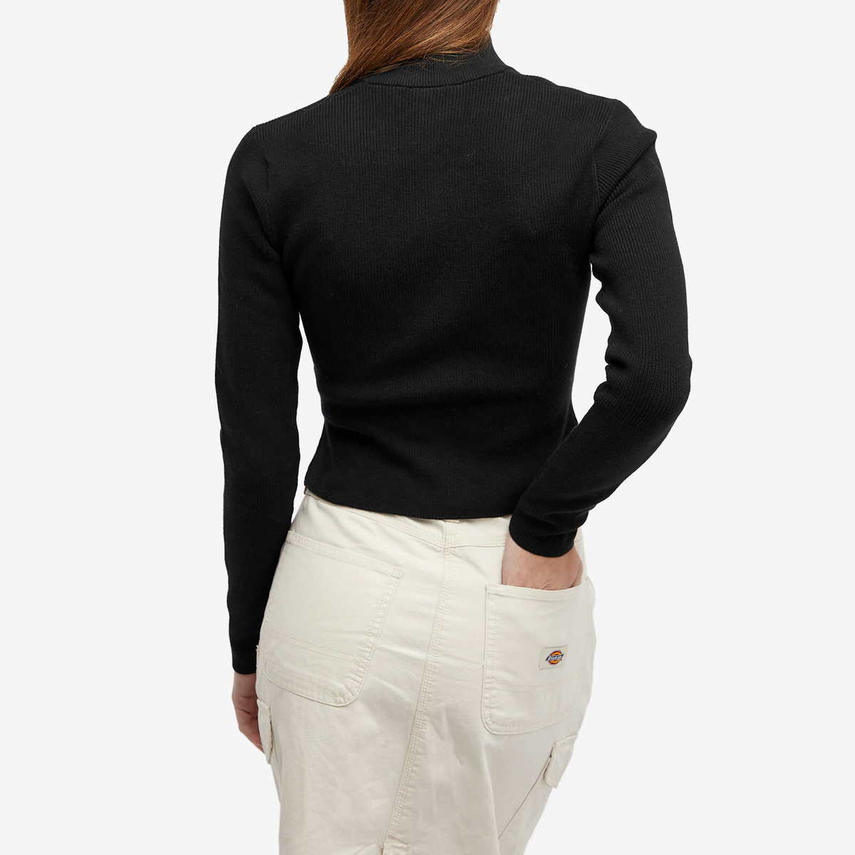 Dickies Women's East Helena Rib Zip Cardigan in Black