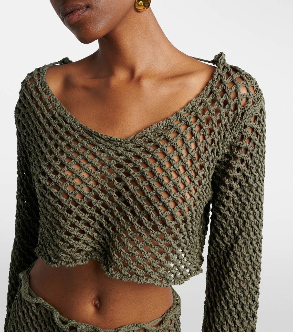 Bananhot Magen crochet cotton-blend crop top