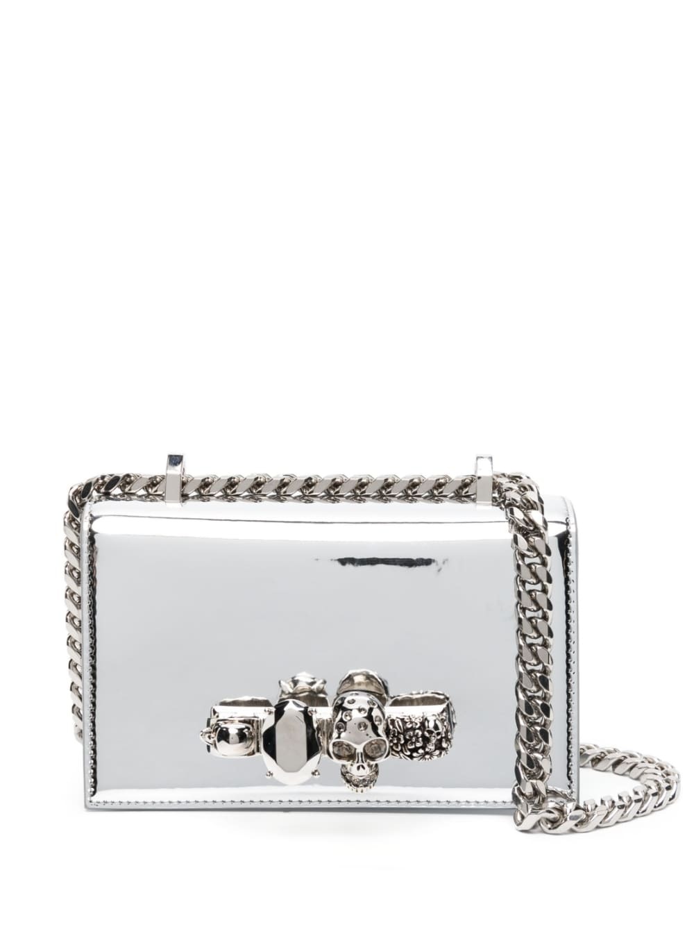 ALEXANDER MCQUEEN - Mini Jewelled Satchel Metallic Effect Crossbody Bag