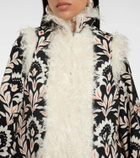 La DoubleJ Printed mohair-trimmed jersey vest