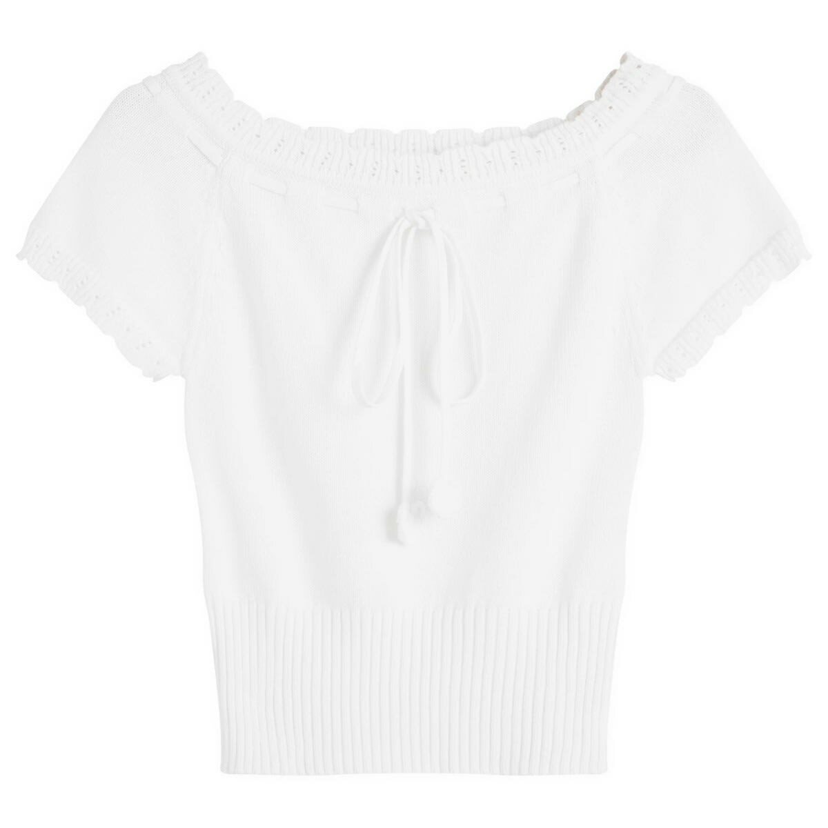 My Mum Made It Women's Lace Knit Top in White