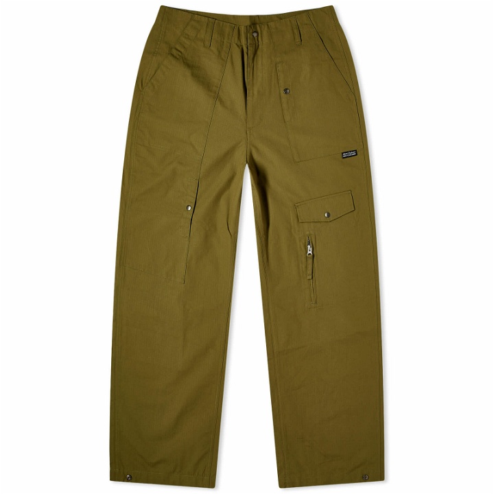 Photo: Uniform Bridge Men's Multi Pocket Ripstop AE Trousers in Sage Green