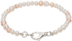Hatton Labs SSENSE Exclusive Pink & White Pearl Droplet Bracelet