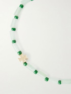 Luis Morais - 14-Karat Gold Aventurine Beaded Bracelet