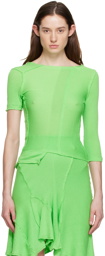 Talia Byre Green Asymmetric T-Shirt