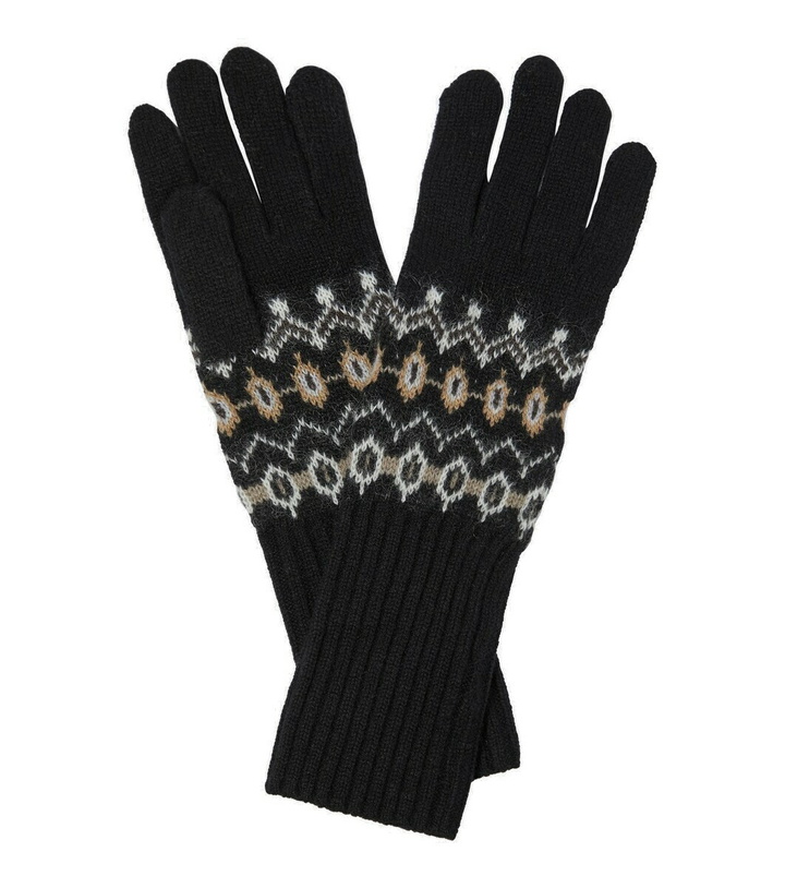 Photo: Khaite Vail intarsia cashmere-blend gloves