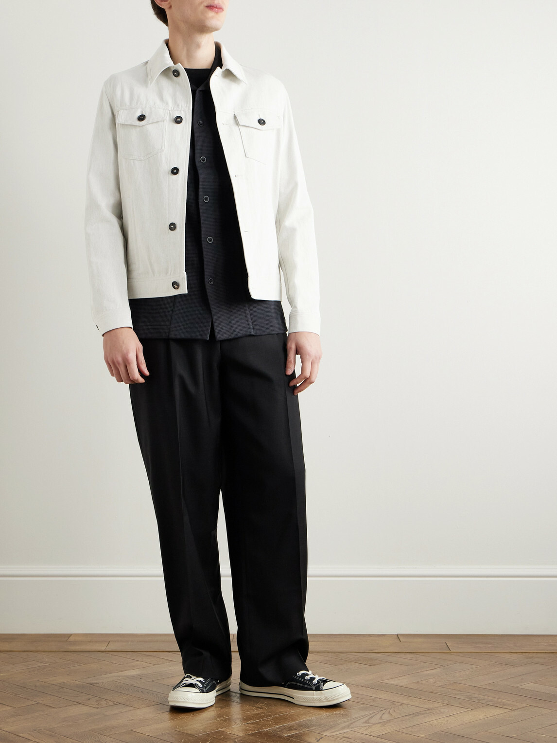 Slowear - Venezia 1951 Slim-Fit Cotton and Linen-Blend Twill Trucker Jacket - Neutrals