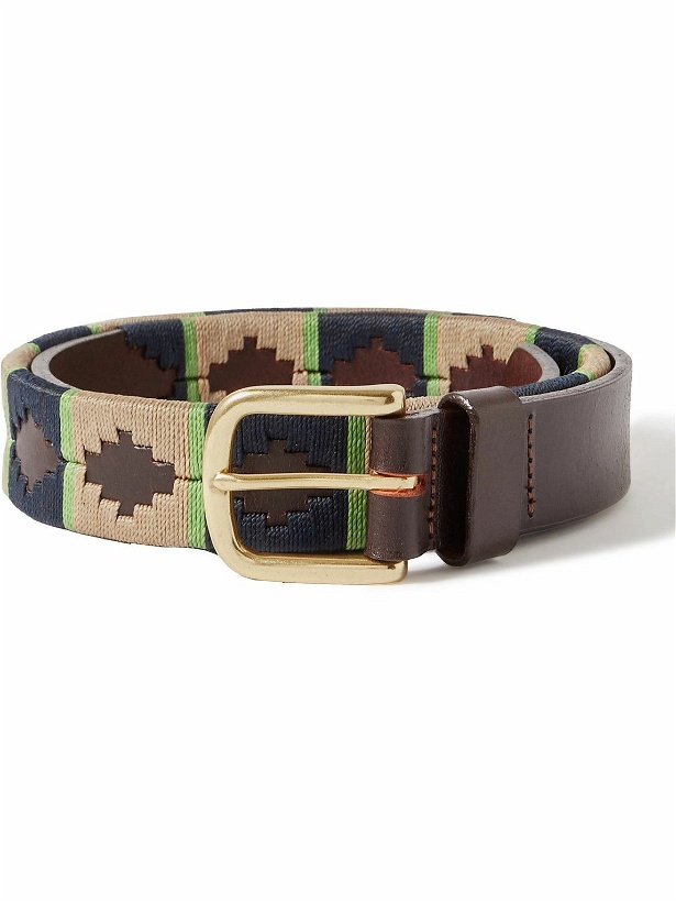 Photo: Sid Mashburn - Polo 2.8cm Embroidered Leather Belt - Brown