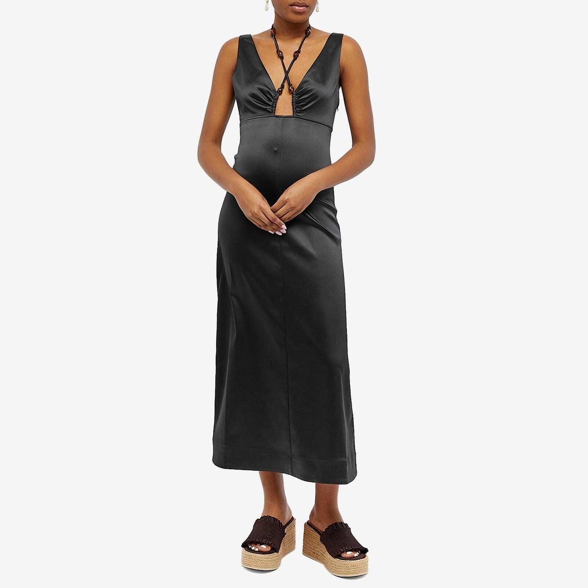 GANNI Women's Halter-Neck Dress in Black GANNI
