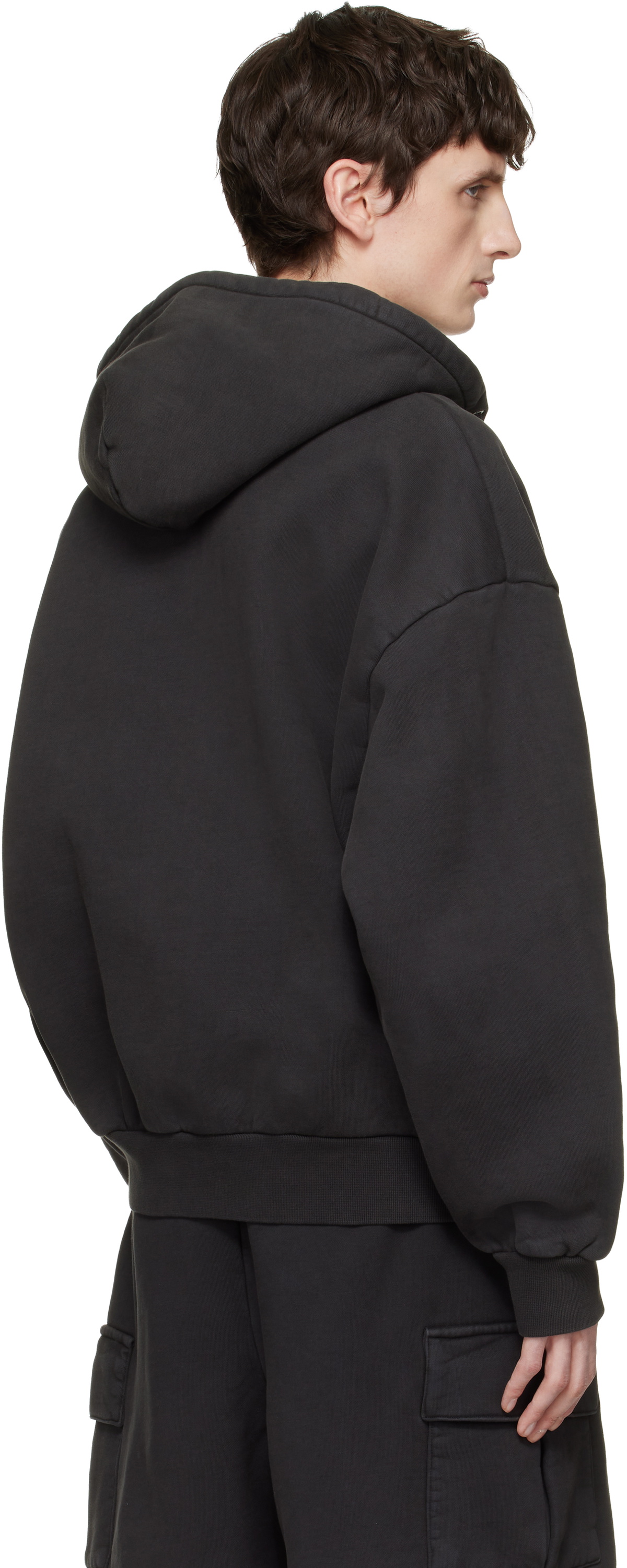 SKIMS Black Heavyweight Fleece Zip-Up Hoodie