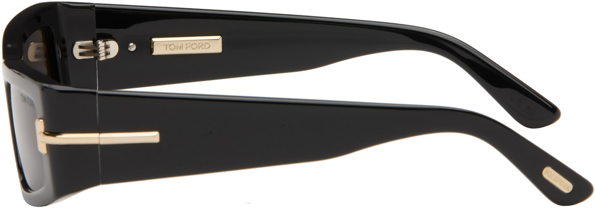 TOM FORD Black Icon Rectangular Acetate Sunglasses