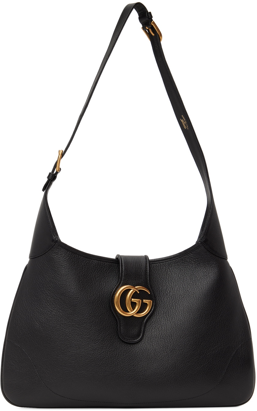 Gucci outlet Black Leather Hobo Bag