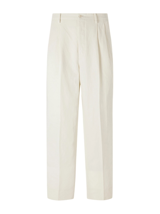 Photo: Kaptain Sunshine - Tapered Cotton and Linen-Blend Trousers - Neutrals