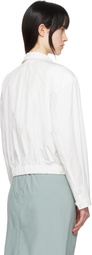 AMOMENTO White Cropped Zip-Up Jacket