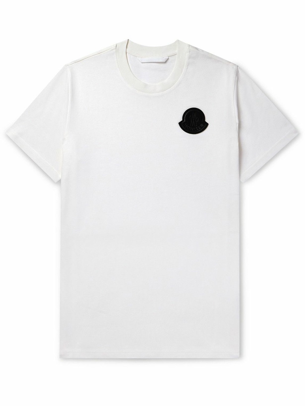 Photo: Moncler - Logo-Appliquéd Cotton-Jersey T-Shirt - White