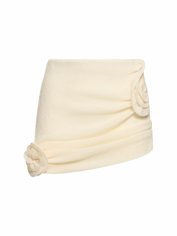 Photo: MAGDA BUTRYM Draped Mini Skirt with Roses