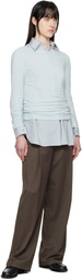 AMOMENTO Brown Wide Tuck Trousers