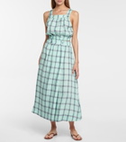 Lisa Marie Fernandez - Blouson checked linen crop top