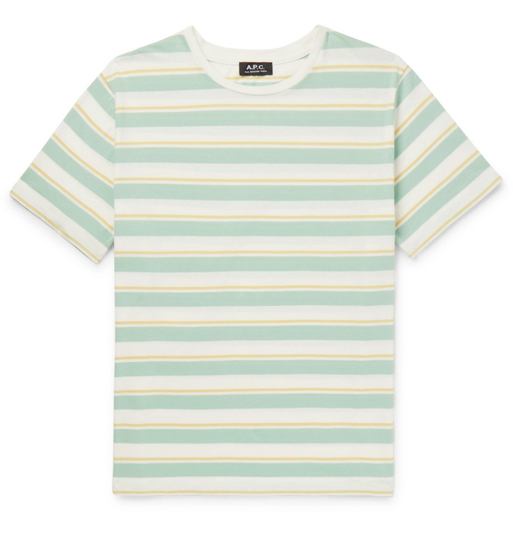 Photo: A.P.C. - Yves Striped Cotton-Jersey T-Shirt - Green