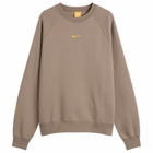 Nike Men's x Nocta Cardinal Stock Crew Fleece Sweatshirt in Olive Grey/Yellow Ochre