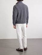 Brunello Cucinelli - Suede and Knitted Cashmere Jacket - Gray