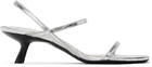 ANINE BING Silver Hilda Heeled Sandals