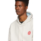 John Elliott Beige and Blue Yamaha Edition Logo Hoodie