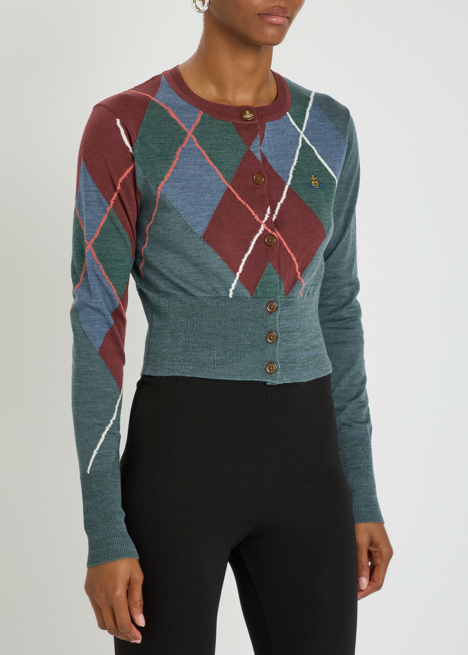 Vivienne Westwood Argyle Wool-blend Cardigan Multicoloured