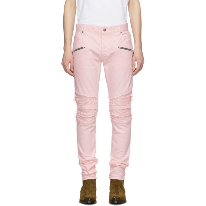 Photo: Balmain Pink Ribbed Jeans
