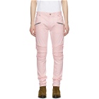 Balmain Pink Ribbed Jeans