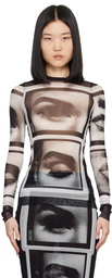 Jean Paul Gaultier Black 'The Eyes And Lips' Long Sleeve T-Shirt