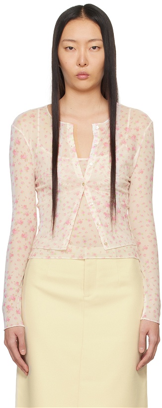 Photo: Sandy Liang White & Pink Curry Cardigan