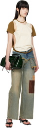 Andersson Bell Blue Patchwork Pleats Skirt Denim Jeans