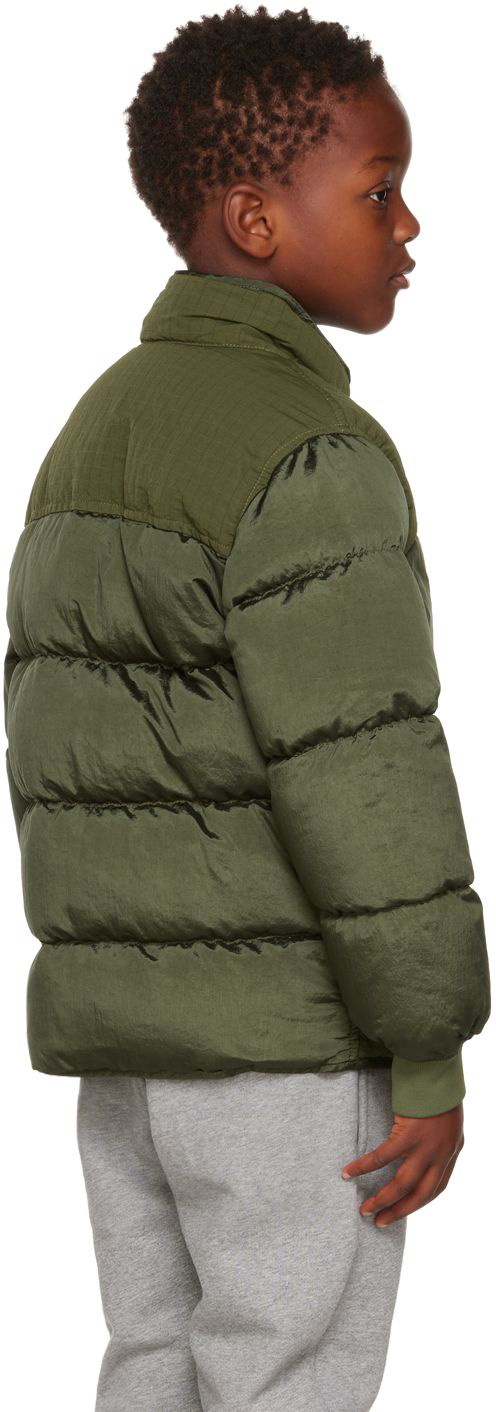Stone Island Junior Kids Khaki Nylon Down Jacket Stone