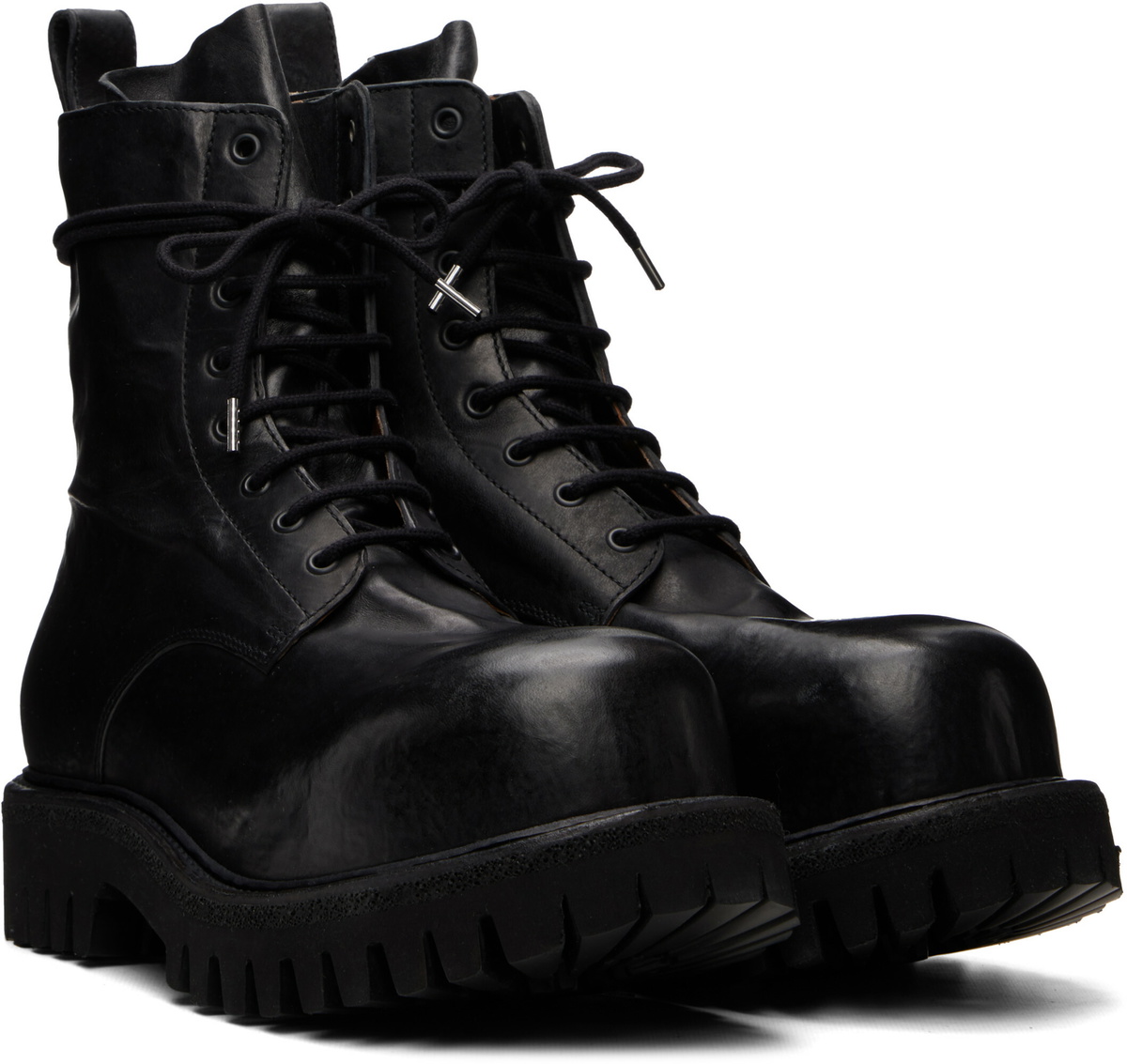 A DICIANNOVEVENTITRE Black Octa Combat Boots