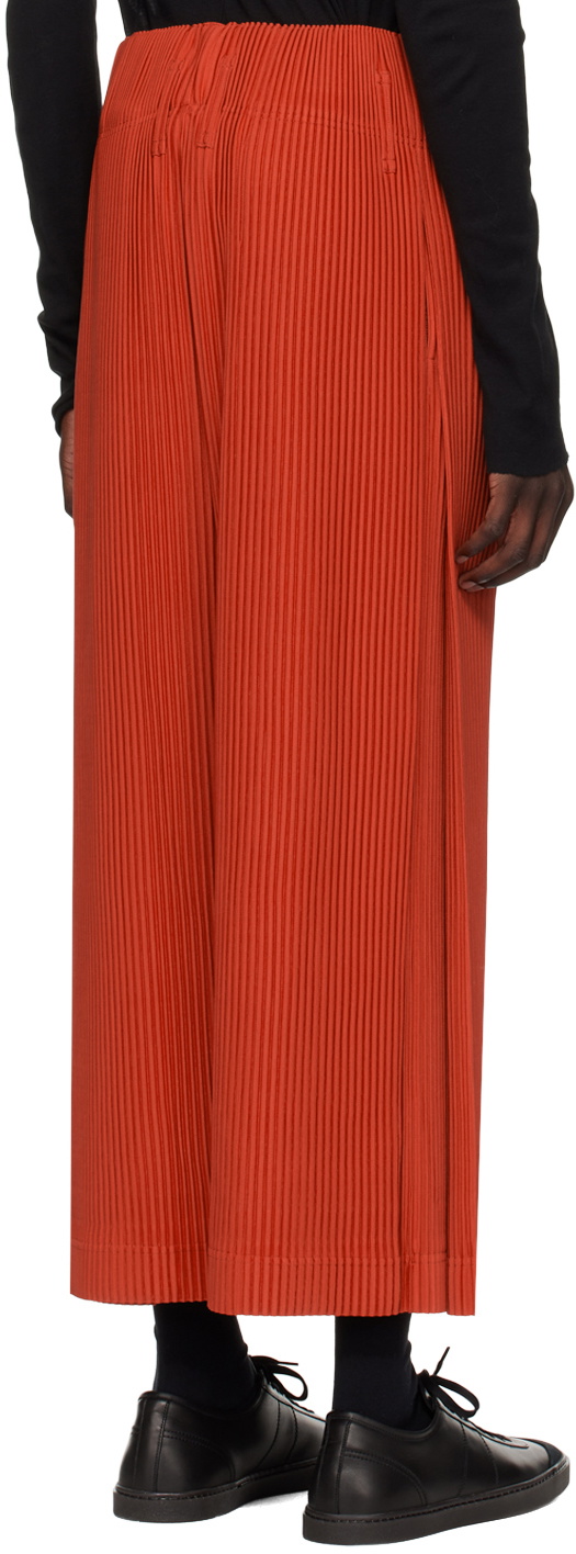 HOMME PLISSÉ ISSEY MIYAKE Orange Pleats Bottoms 2 Trousers Homme