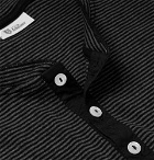 Schiesser - Karl Heinz Slim-Fit Striped Cotton-Jersey Henley T-Shirt - Men - Dark gray