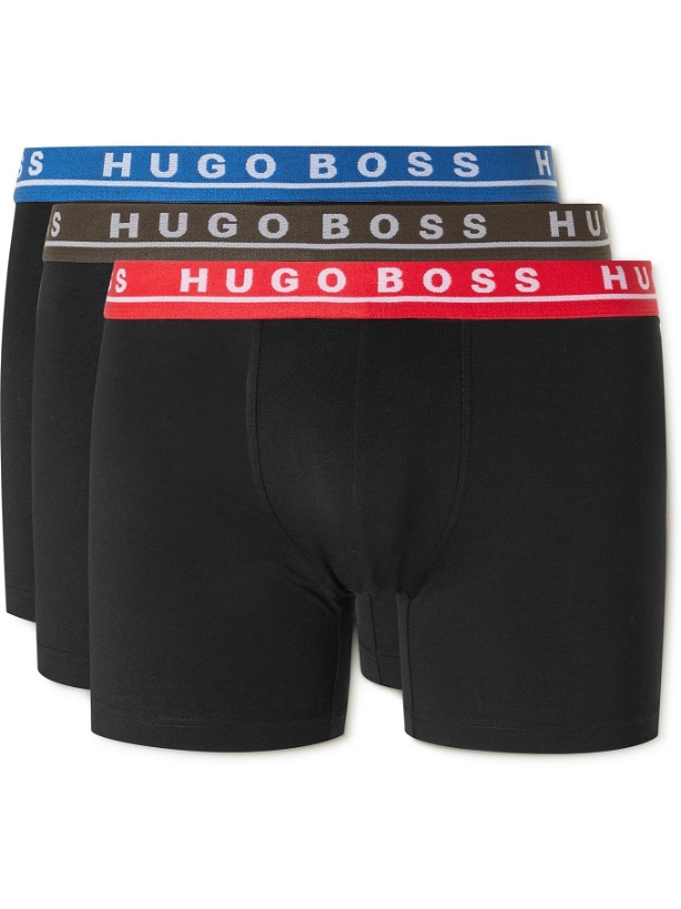 Photo: HUGO BOSS - Three-Pack Stretch-Cotton Boxer Briefs - Multi - S