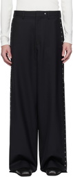 Karmuel Young Navy Wide Leg Side Snap Trousers