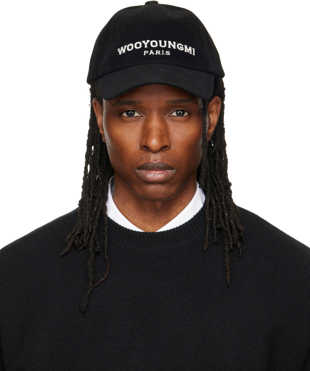 WOOYOUNGMI Black Embroidered Ball Cap