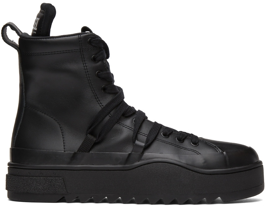 Diesel black cheap high top sneakers