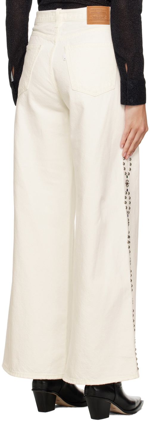 Anna Sui White Studded Jeans