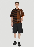 Contrast Panel Polo Shirt in Brown