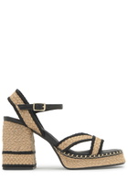 Castañer Vanish Raffia Platform Sandals Beige