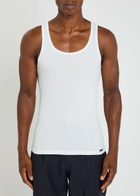 Tom Ford Ribbed Logo Jersey Tank White