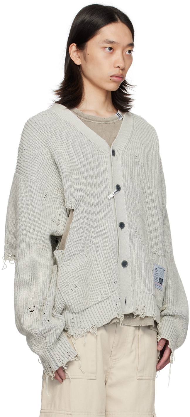 トップス Maison MIHARA YASUHIRO Knit Cardigan Gray Sun Faded Like Knit Cardigan by Maison MIHARA YASUHIRO