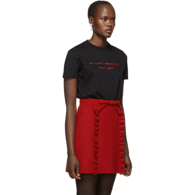 Miu Miu Black We Cant Always Be Nice Girls T-Shirt Miu Miu