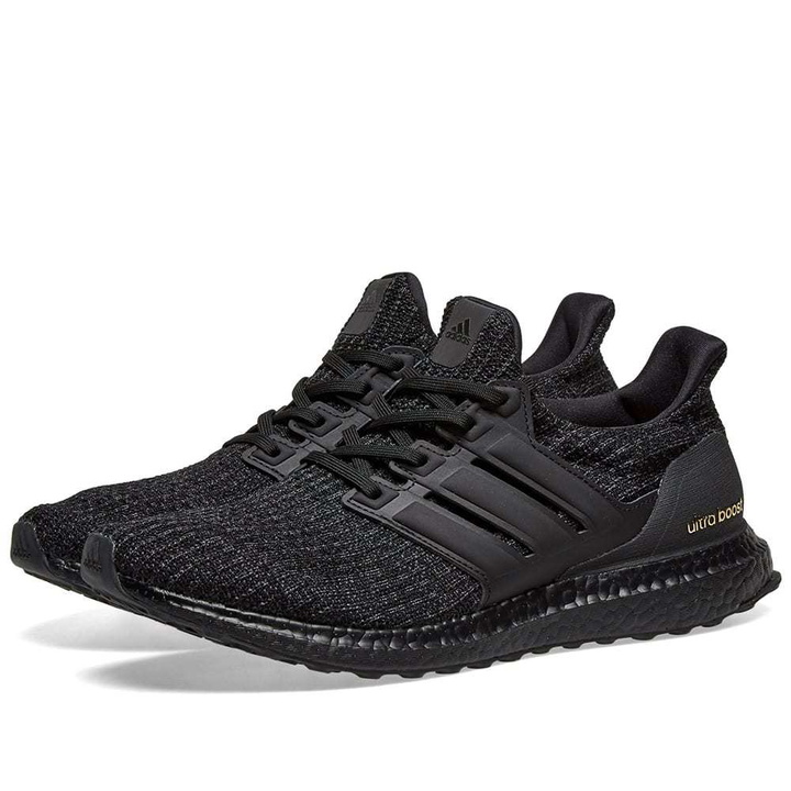 Photo: Women's Adidas Ultra Boost Core Black & Gold Metallic